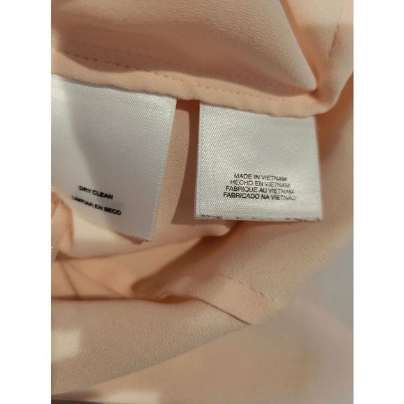 Anne Klein Light Peach Sleeveless Button-down Blouse with Tie - Picture 7 of 7
